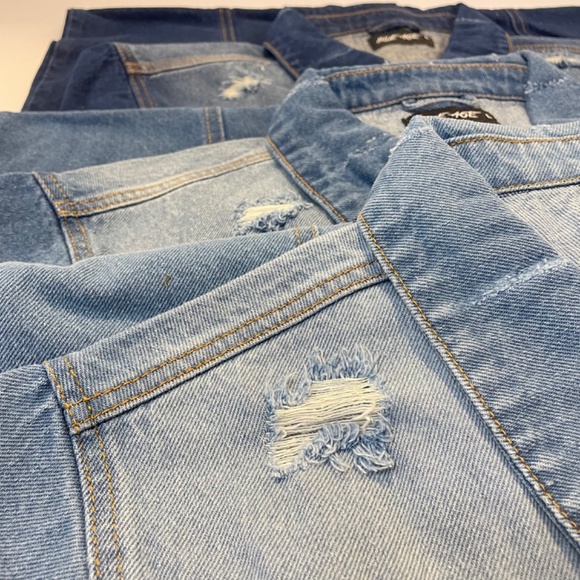 NEW FALL TRENDY JEAN BUTTON DOWN MEDIUM DENIM LONG TRENCH COAT JACKET - Picture 5 of 6